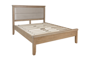 Concepts Rye Oak Bed with Fabric Headboard and Low Footboard Set