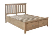 Concepts Rye Oak Bed with Headboard and Drawer Footboard Set