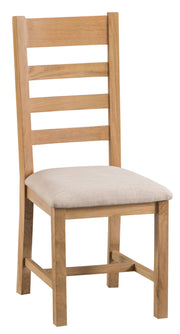Concepts Battle Oak Ladder Back Chair Fabric Seat
