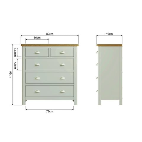 Camber Truffle 2 Over 3 Chest of Drawers