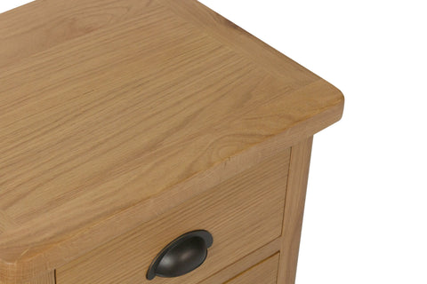 Camber Oak 3 Drawer Bedside Table
