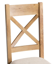 Concepts Battle Oak Cross Back Chair Fabric Seat