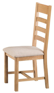 Concepts Battle Oak Ladder Back Chair Fabric Seat