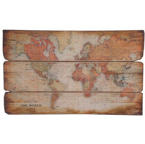 Concepts Large Wooden World Map