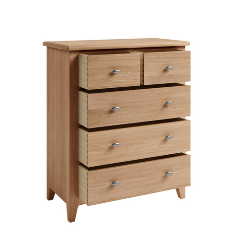 Hastings Oak  2 Over 3 Chest Of Drawers