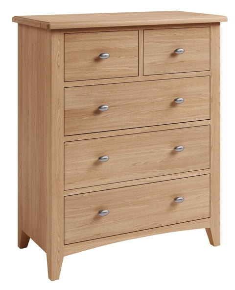 Hastings Oak  2 Over 3 Chest Of Drawers