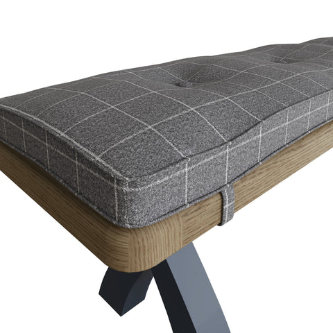 Concepts Rye Blue 2m Bench Cushion Only – Grey Check