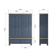 Concepts Rye Blue 3 Door Wardrobe
