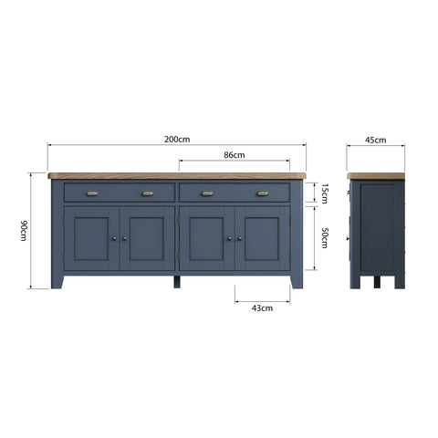 Concepts Rye Blue 4 Door Sideboard