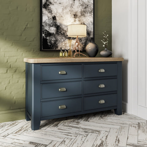 Concepts Rye Blue 6 Drawer Chest Of Drawers