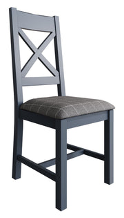 Concepts Rye Blue Cross Back Dining Chair (Grey Check)