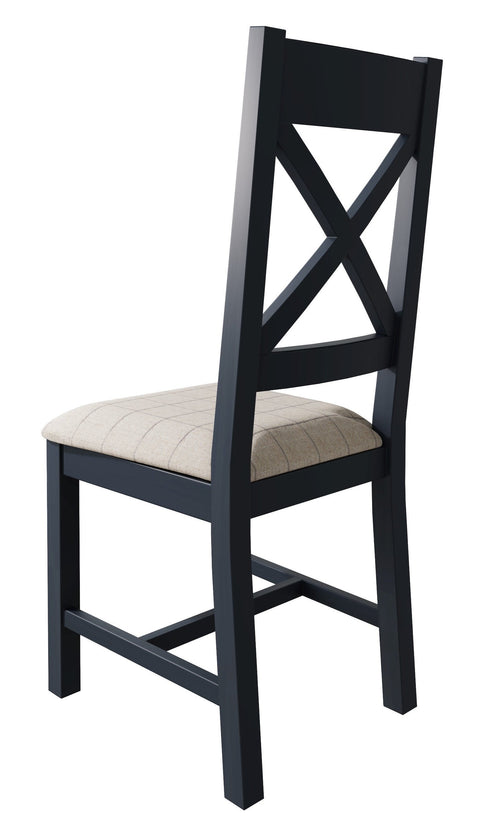 Concepts Rye Blue Cross Back Dining Chair (Natural Check)