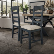 Concepts Rye Blue Slatted Dining Chair (Natural Check)