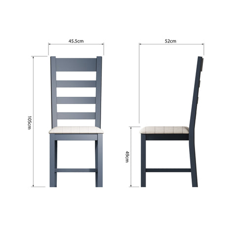 Concepts Rye Blue Slatted Dining Chair (Natural Check)