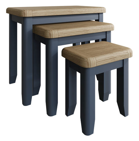 Concepts Rye Blue Nest Of 3 Tables