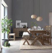 Concepts Rye Oak Slatted Dining Chair (Grey Check)