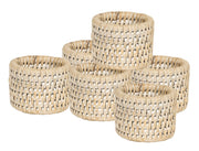 Neptune Ashcroft Round Napkin Rings - Silver Reed - Set of 6
