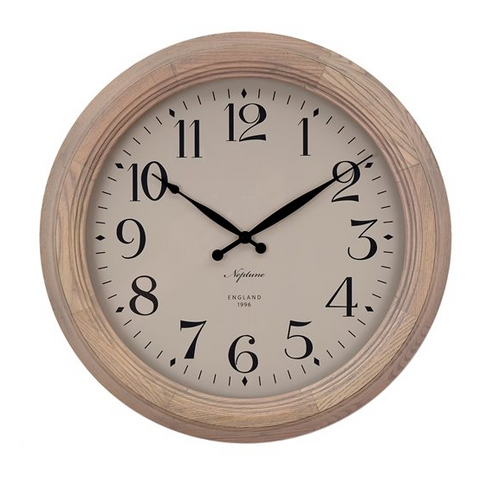 Neptune Harrison Seasoned Oak Wall Clock - Various Sizes