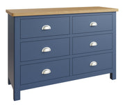 Camber Blue 6 Drawer Chest of Drawers