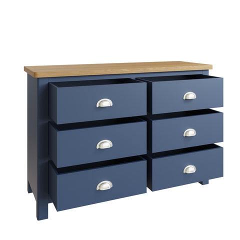 Camber Blue 6 Drawer Chest of Drawers
