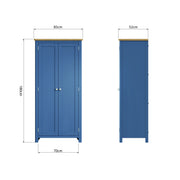 Camber Blue 2 Door Full Hanging Wardrobe