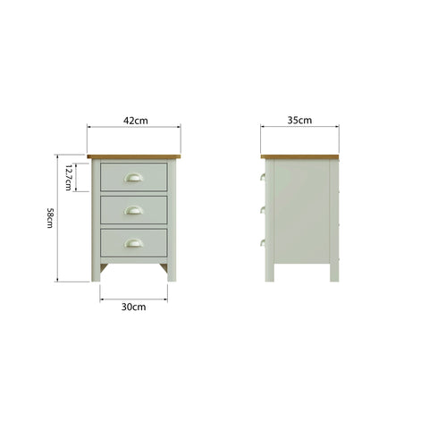 Camber Truffle 3 Drawer Bedside Table