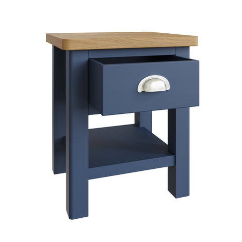 Camber Blue 1 Drawer Lamp Table
