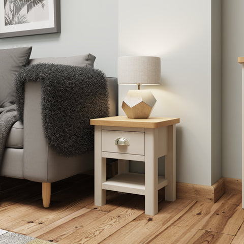 Camber Truffle 1 Drawer Lamp Table