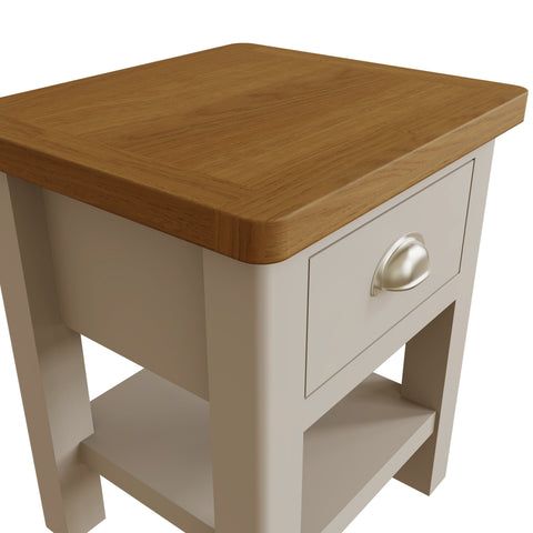 Camber Truffle 1 Drawer Lamp Table