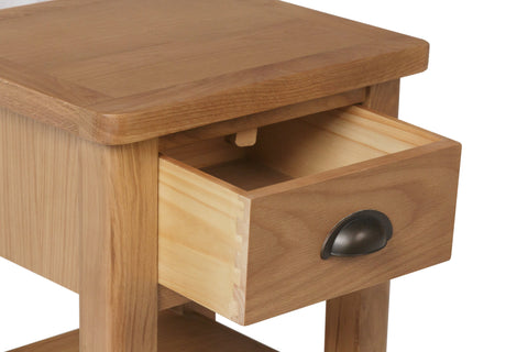Camber Oak 1 Drawer Lamp Table