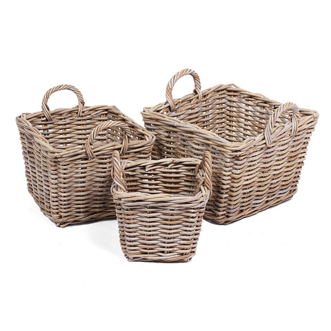 Concepts Wicker 3 x Square Basket with Ear Handles