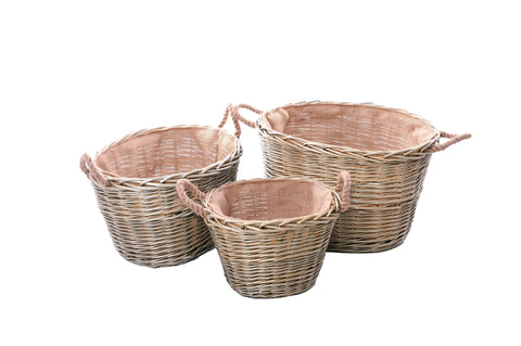 Concepts Wicker Set of 3 Log Baskets