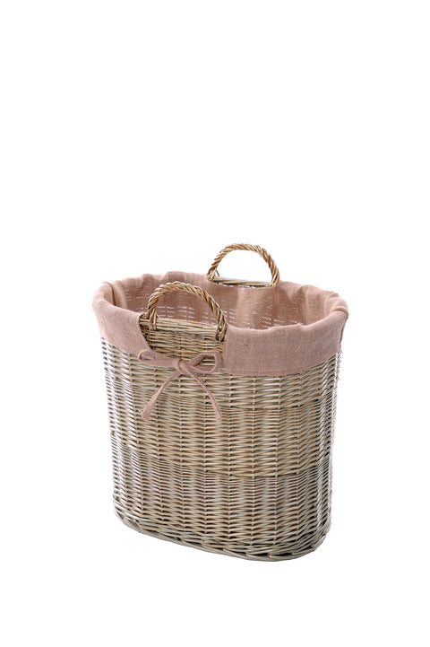 Concepts Wicker Small Log Basket with Ear Handles & Natural Lining